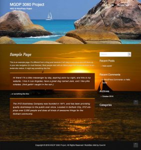 My CSS "tweaked" RockStar child theme Sample Page
